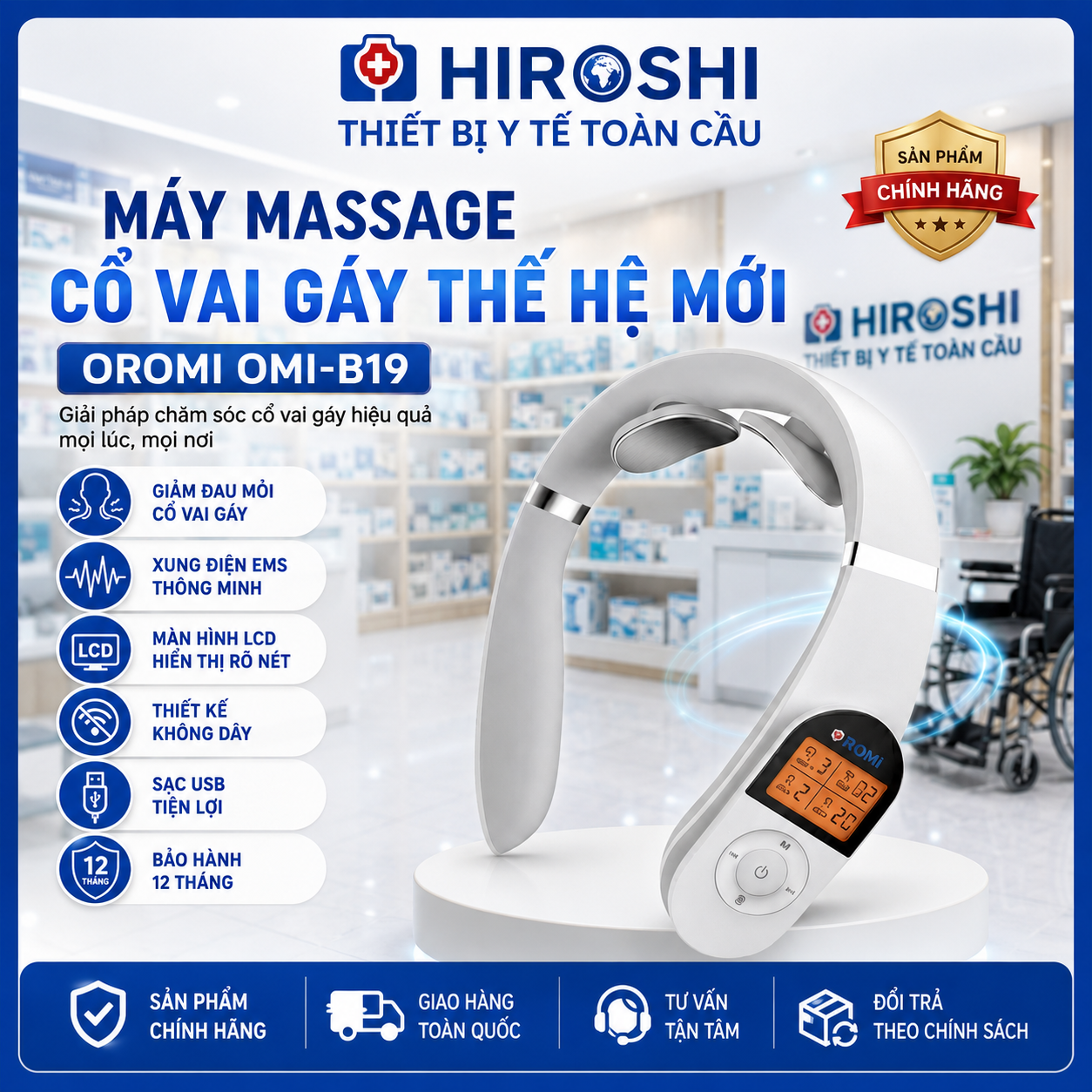Máy Massage Cổ Vai Gáy HIROSHI ORM-B19