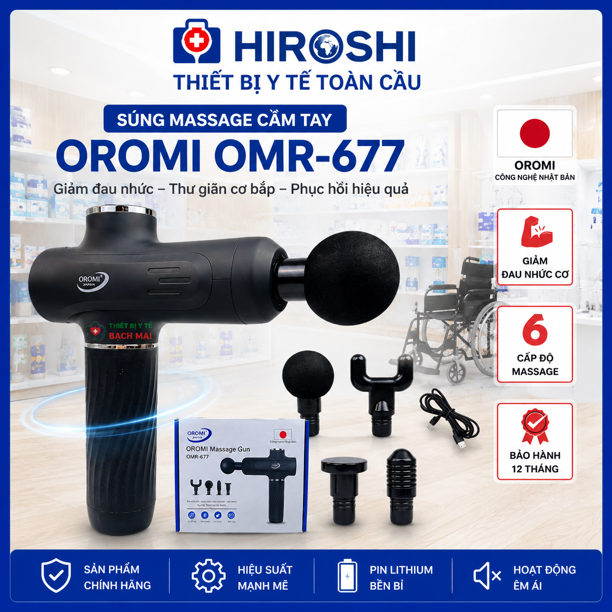 Súng Massage Cầm Tay OMR-677 - Ảnh 6