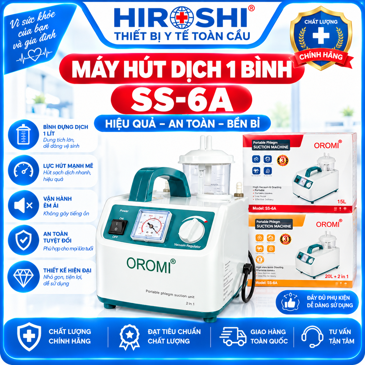 Máy Hút Dịch 1 Bình SS-6A