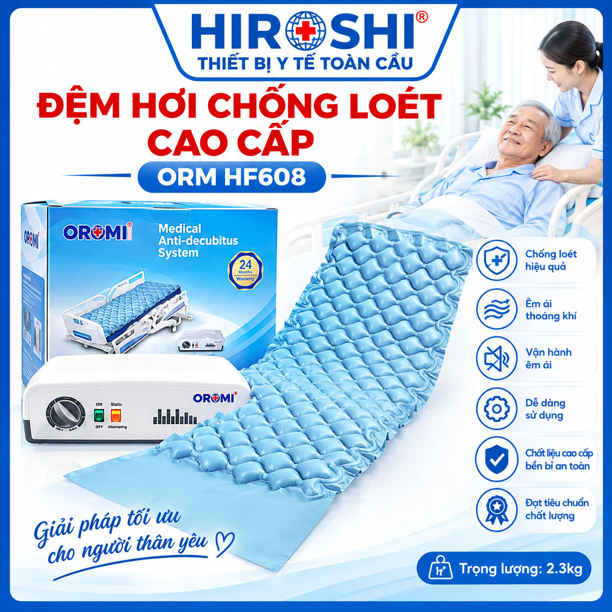 Đệm Hơi Chống Loét Cao Cấp ORM HF608