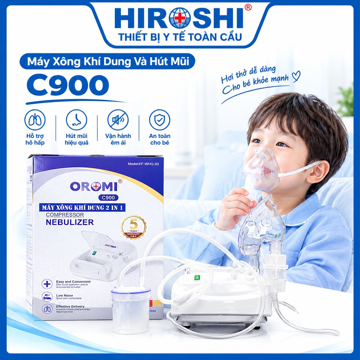 Máy Xông Khí Dung Và Hút Mũi - C9003