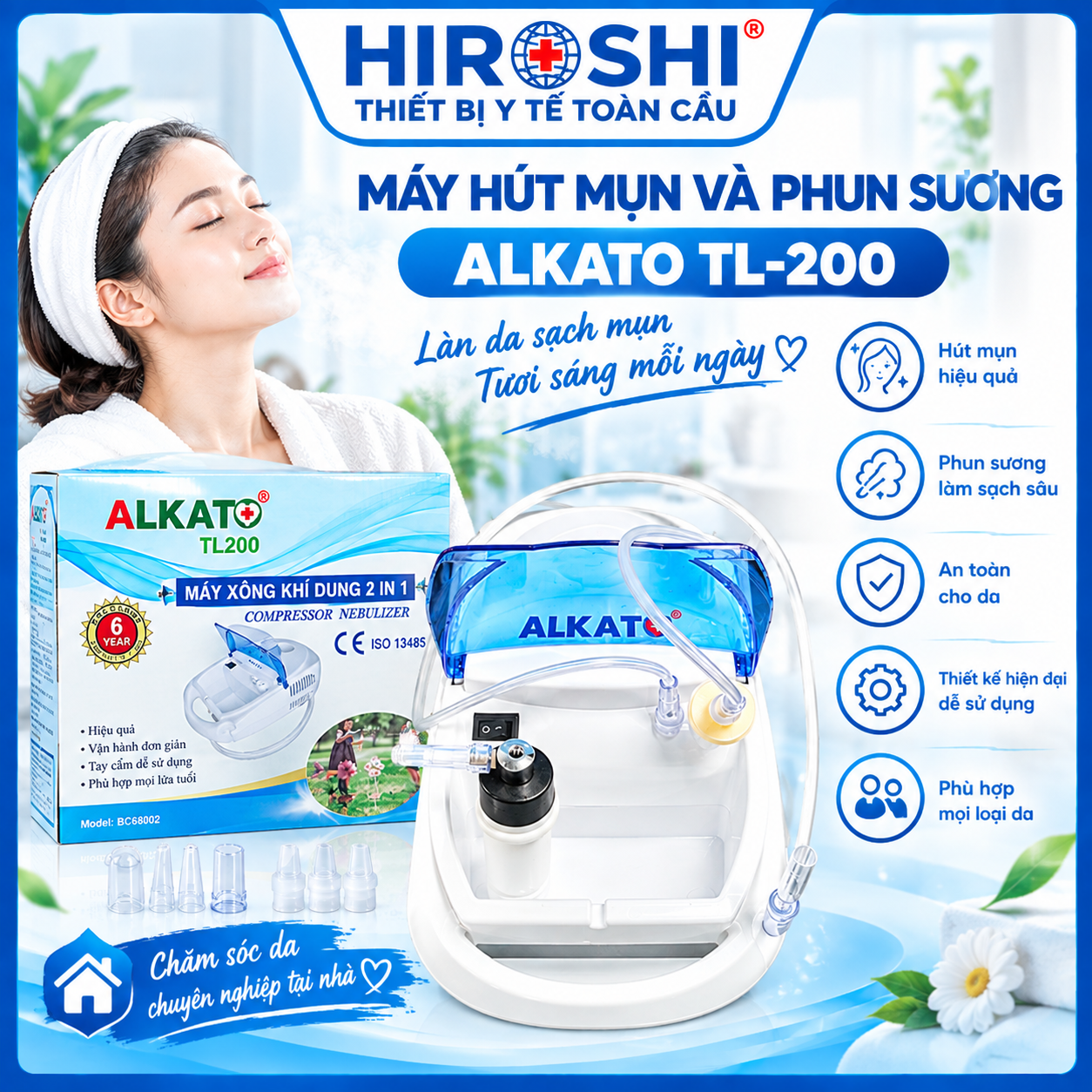 Máy Hút Mụn Và Phun Sương ALKATO TL-200