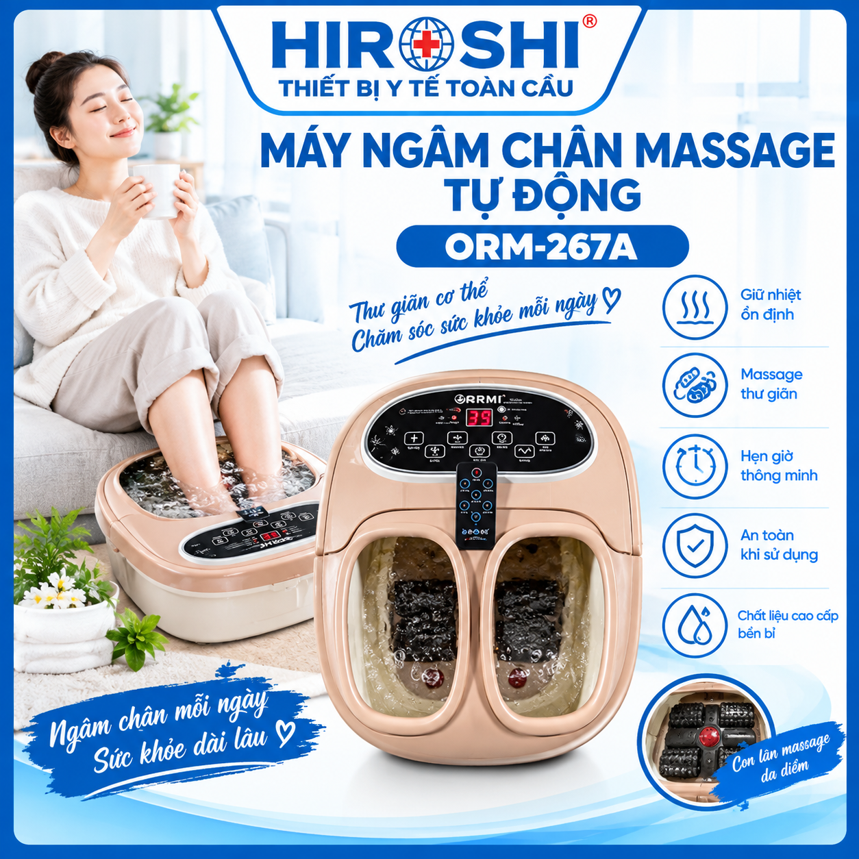 Bồn Ngâm Chân Massage Tự Động ORM-267A