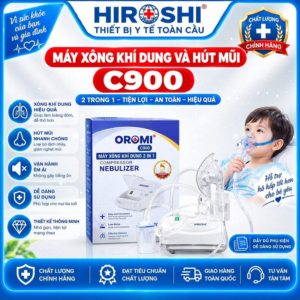 Máy Xông Khí Dung Và Hút Mũi - C9001