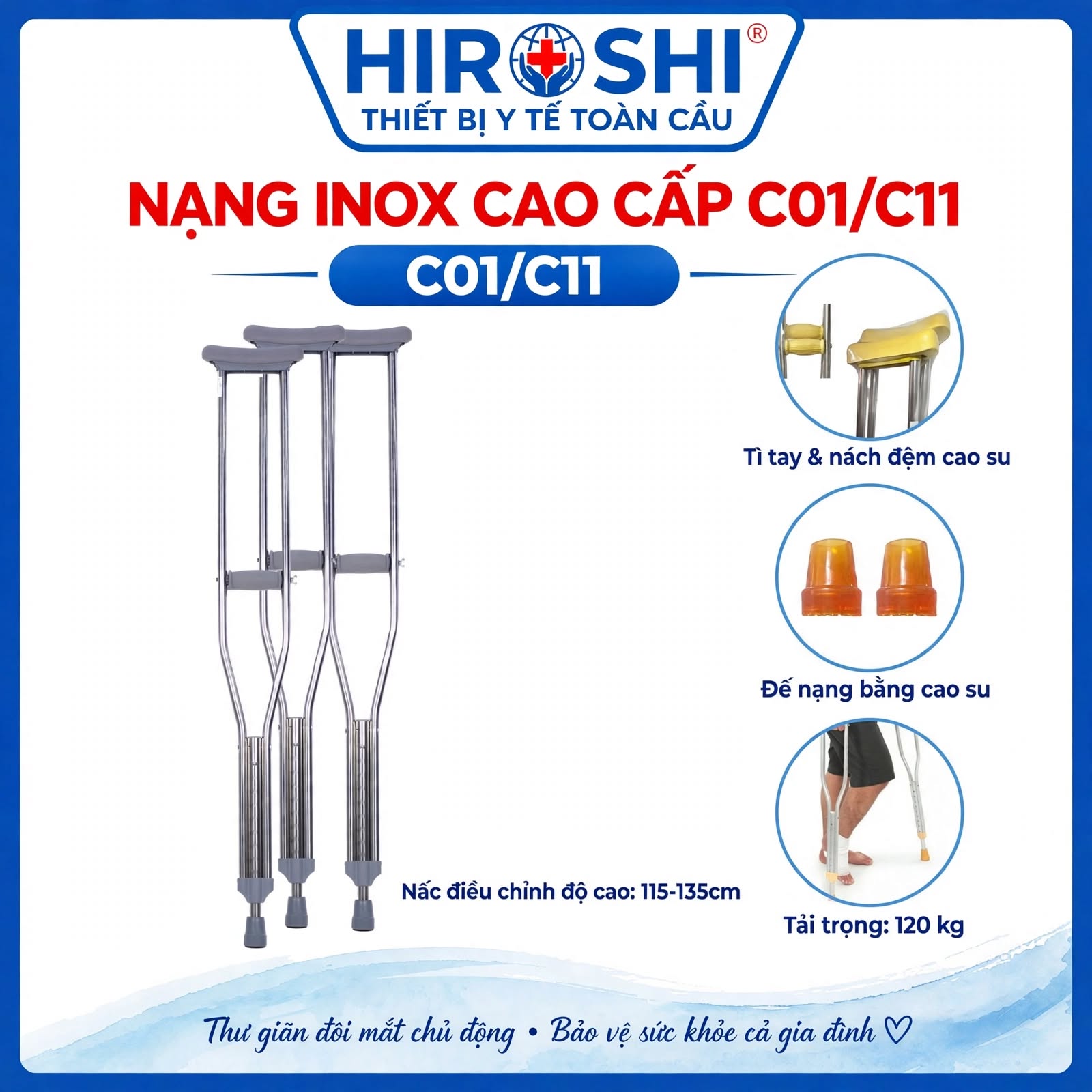 Nạng Inox Cao Cấp C01/C11
